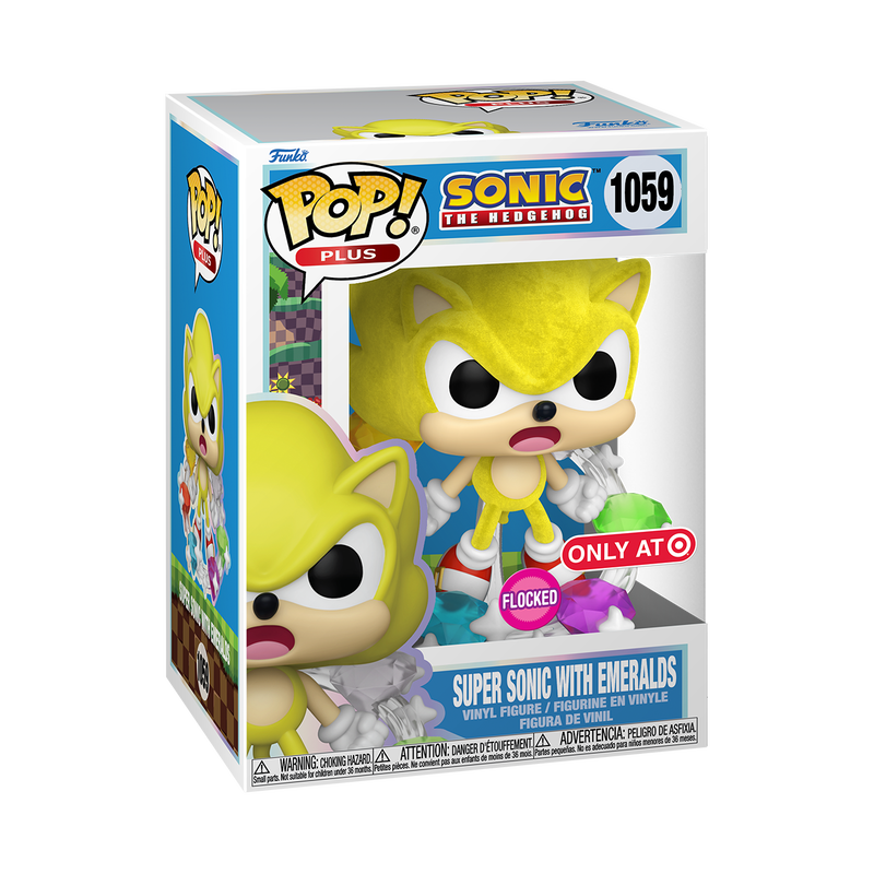 Funko Pop! Super Sonic With Emeralds (Flocked) #1059 Vinyl Figure