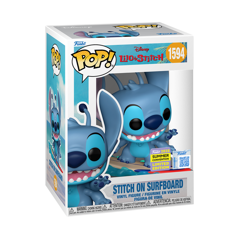 Stitch On Surfboard #1594 Funko Pop! Comic Con Exclusive