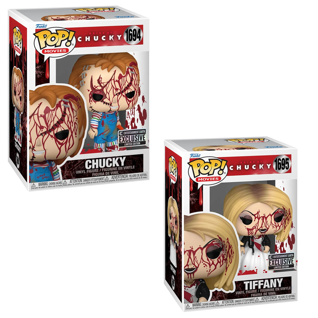 Chucky #1694 And Tiffany #1965 Bloody Vinyl Figure Bundle