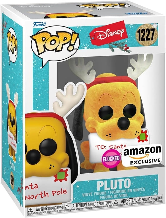 Funko Pop! Disney Pluto (Flocked) Christmas To Santa North Pole #1227