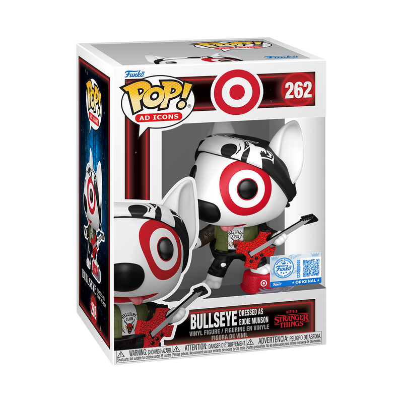 Funko Pop Ad Icons Bullseye dressed as Eddie Munson Stranger Things 262