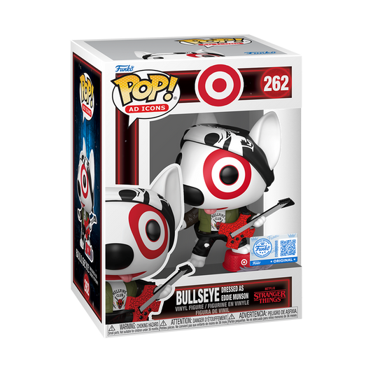 Funko Pop Ad Icons Bullseye dressed as Eddie Munson Stranger Things 262