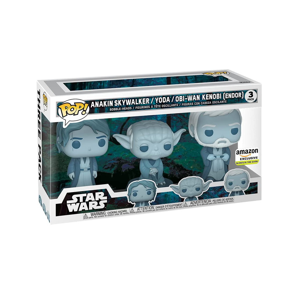Funko POP! Funko Pop! Star Wars: Across The Galaxy - Force Ghost 3 Pack, Anakin, Yoda, OBI-Wan Kenobi Amazon Exclusive