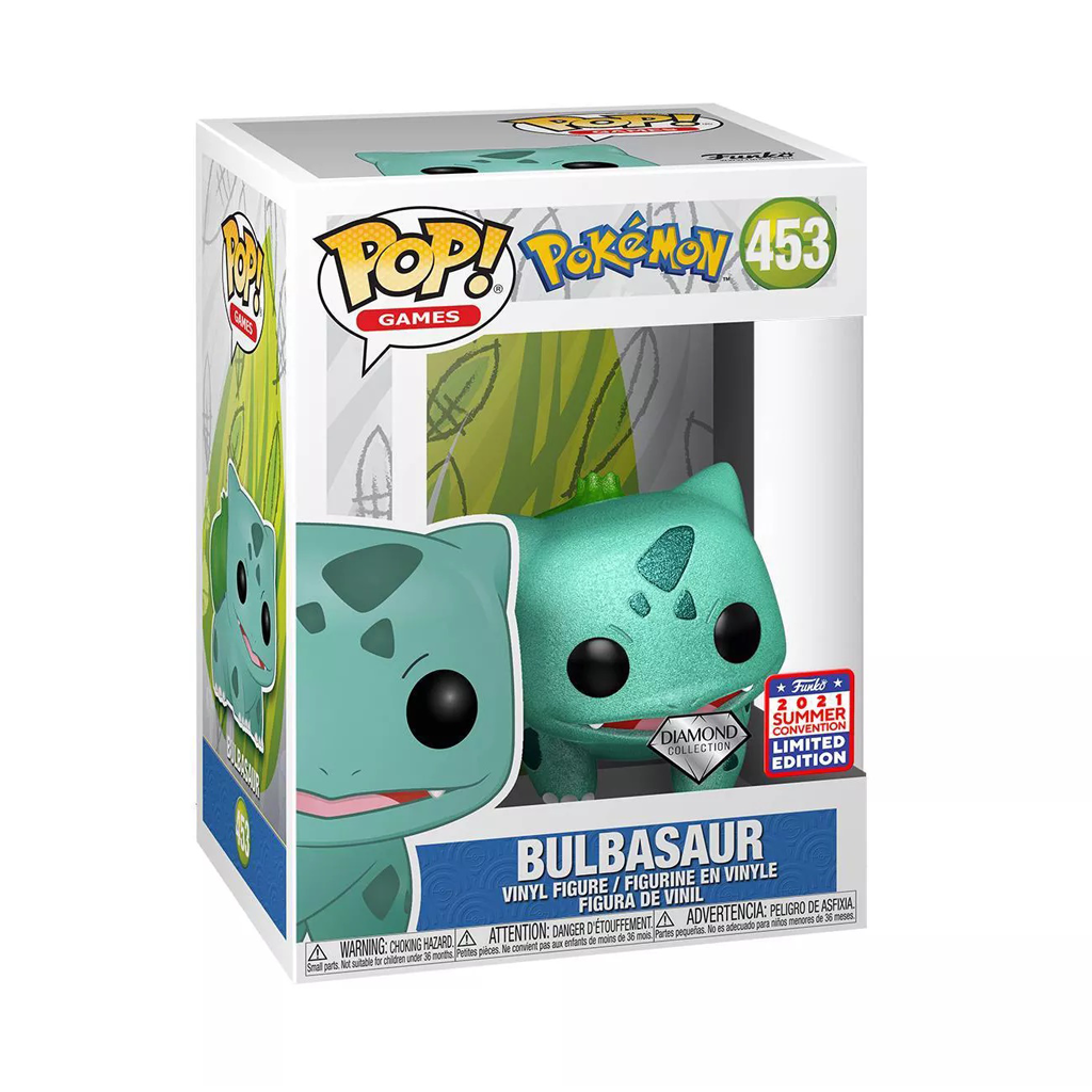 Funko POP! Pokemon Diamond Bulbasaur Vinyl Figure 2021 Virtual Funkon Exclusive #453