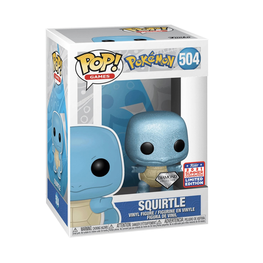 Funko POP! Pokemon Diamond Squirtle Vinyl Figure 2021 Virtual Funkon Exclusive #504