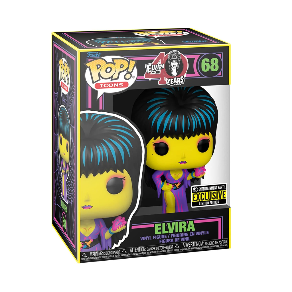 Funko POP! Elvira Blacklight Entertainment Earth Exclusive #68