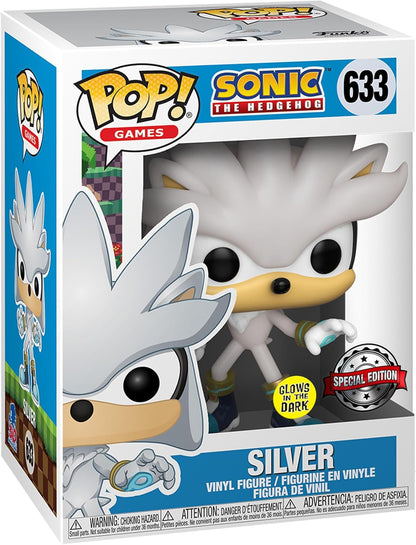 Funko Pop! Sonic The Hedgehog - Silver (Glow in the dark) #633 Vinyl Figure