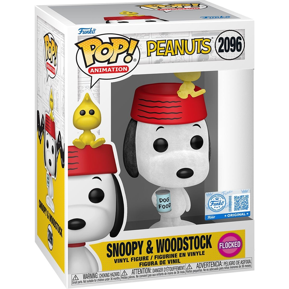 Funko Pop! Peanuts Snoopy & Woodstock Flocked Funko Pop! Vinyl Figure #2096 - Entertainment Earth Exclusive