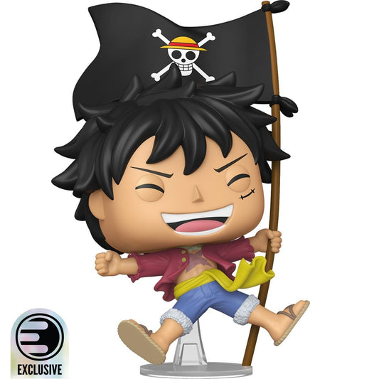 Funko Pop Vinyl Figure One Piece Monkey D Luffy with Flag 2214 Entertainment Earth Exclusive