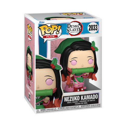 Funko Pop! Animation: Demon Slayer - Holiday Tanjiro Kamado #2032 & Nezuko Kamado #2033 Vinyl Figure Bundle