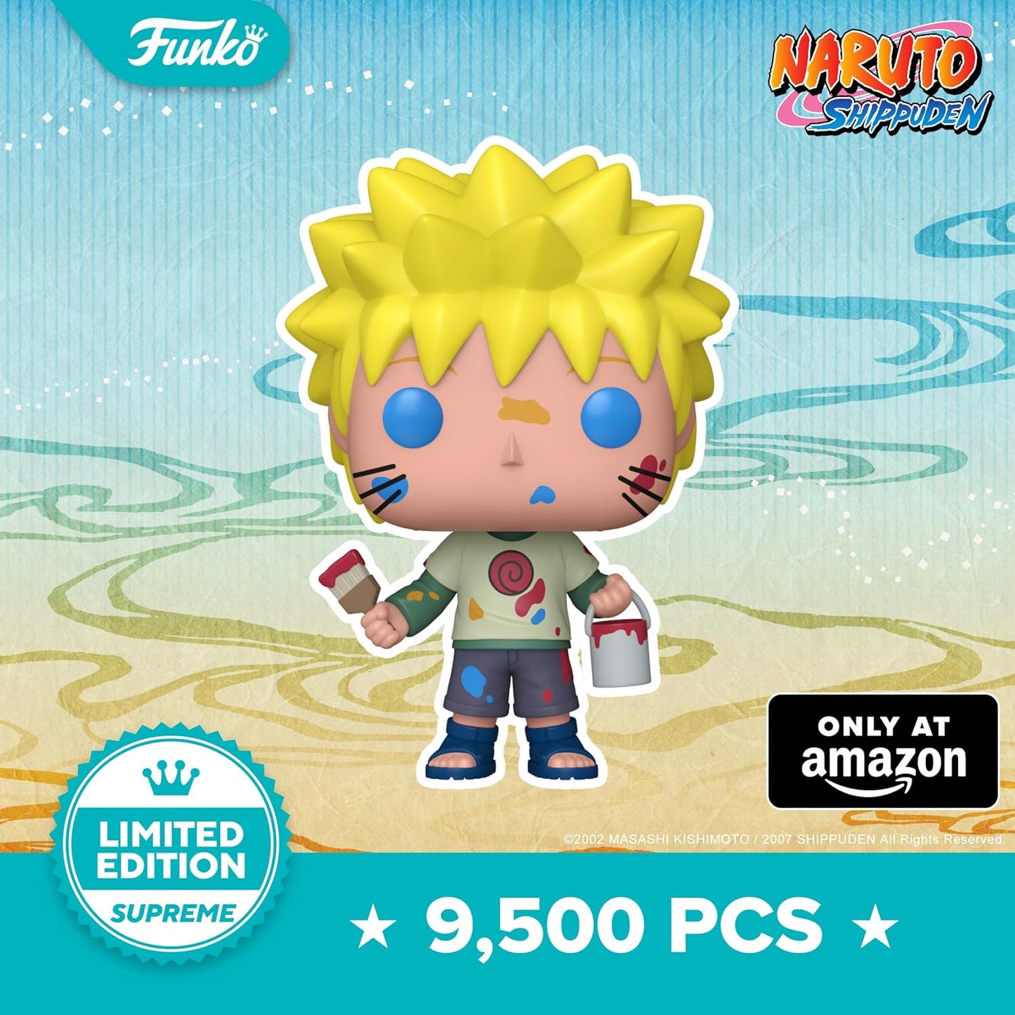 Funko Pop Animation Naruto Uzumaki with Paint Splatter Vinyl Figure 9500K Limited Edition 2063