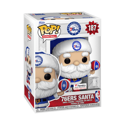 Funko Pop Vinyl Figure: NBA Philadelphia 76ers Santa Claus #187 Fanatics Exclusive 2024 Collectible