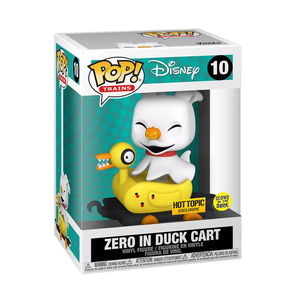 Funko POP! Disney Nightmare Before Christmas Zero in Duck Cart Trains Glow in the Dark Hot Topic Exclusive